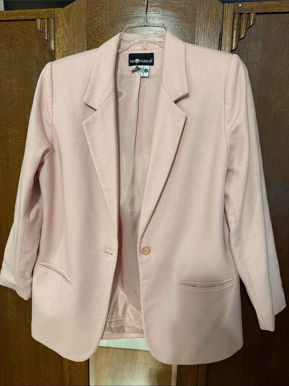 Sag Harbor Light Pink Blush Single-Button Women's Blazer, 16